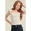 Angie Angie Cap Slv Pointelle Top (X2EB2) ASIS