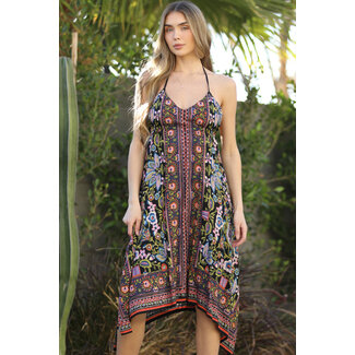 Angie Angie Halter Top Dress With Handkerchief Hem (C4F39)