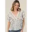 Angie Angie SS Crochet Trim Top(C2E89)