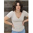 Angie Basic V-neck Tee Shirt (X2731)