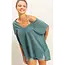 Double Zero Double Zero Mineral Wash Loose Fit V Neck Top (DZ26A585)