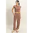 Double Zero Double Zero Rolled Sleeve Wrap-Front Crop Top and Jogger Set (DZ26A172)